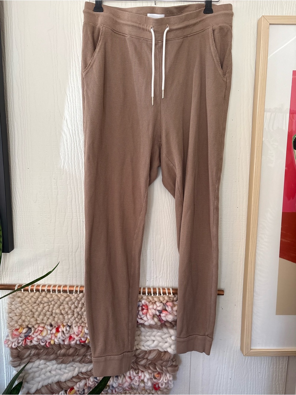 MATE the Label Brown Knit Drawstring Joggers